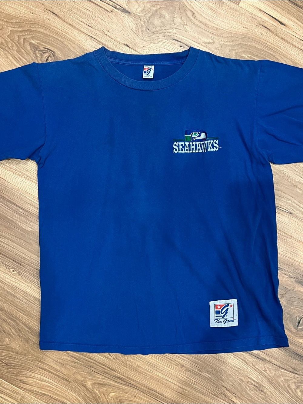 Vintage Seattle Seahawks The Game Blue Large T Shirt